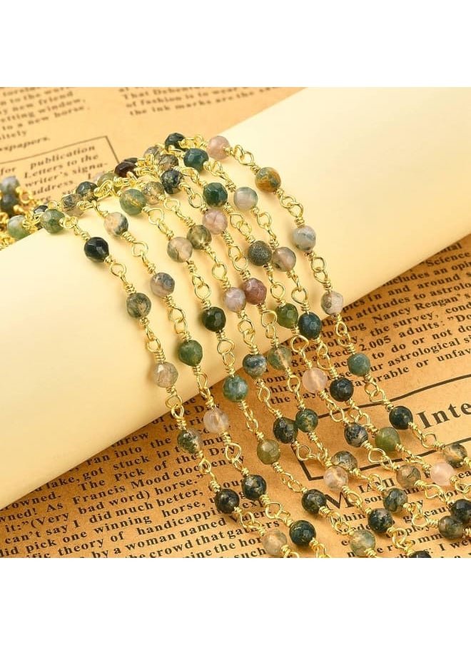 Generic - Specifications:What You Get: One strand of beaded chain made of Brass Pins connected with Natural Agate Beads.Size: link: 4mm(0.16 inch) wide, 14.5mm (0.57 inch)long, bead: 4mm(0.16 inch).Very Beatutiful and Durable: This rosary beaded chain is made of good quality stone beads which are different from each other, and it is connected with tight twisted brass findings without jumprings so that it could not broken easily.Wide Application: You could use them to decorate lamp shades, attach to table cloths, make curtain, create your own chandeliers, necklaces, bracelets, earrings, eyeglass chain holder and and so on.Easy to Use and Store: The chain is rolling in a reel to avoid knotting; when not in use, just roll it back to the reel, easy and convenient.Kindly Note:Color might be slightly different from the picture because of different display device.For any questions about our products, please contact us directly and we will assist you resolve any issue. - Image 1