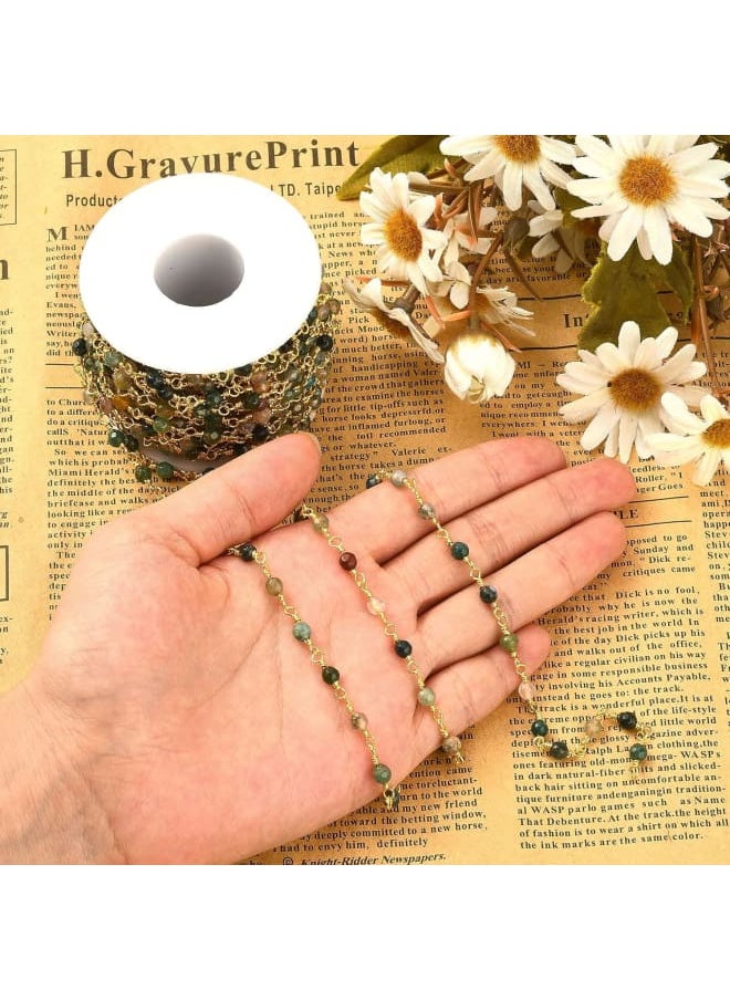 Generic - Specifications:What You Get: One strand of beaded chain made of Brass Pins connected with Natural Agate Beads.Size: link: 4mm(0.16 inch) wide, 14.5mm (0.57 inch)long, bead: 4mm(0.16 inch).Very Beatutiful and Durable: This rosary beaded chain is made of good quality stone beads which are different from each other, and it is connected with tight twisted brass findings without jumprings so that it could not broken easily.Wide Application: You could use them to decorate lamp shades, attach to table cloths, make curtain, create your own chandeliers, necklaces, bracelets, earrings, eyeglass chain holder and and so on.Easy to Use and Store: The chain is rolling in a reel to avoid knotting; when not in use, just roll it back to the reel, easy and convenient.Kindly Note:Color might be slightly different from the picture because of different display device.For any questions about our products, please contact us directly and we will assist you resolve any issue. - Image 1