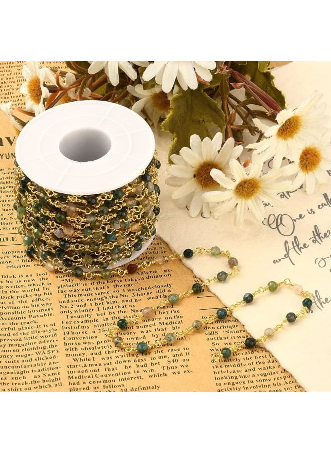 Generic - Specifications:What You Get: One strand of beaded chain made of Brass Pins connected with Natural Agate Beads.Size: link: 4mm(0.16 inch) wide, 14.5mm (0.57 inch)long, bead: 4mm(0.16 inch).Very Beatutiful and Durable: This rosary beaded chain is made of good quality stone beads which are different from each other, and it is connected with tight twisted brass findings without jumprings so that it could not broken easily.Wide Application: You could use them to decorate lamp shades, attach to table cloths, make curtain, create your own chandeliers, necklaces, bracelets, earrings, eyeglass chain holder and and so on.Easy to Use and Store: The chain is rolling in a reel to avoid knotting; when not in use, just roll it back to the reel, easy and convenient.Kindly Note:Color might be slightly different from the picture because of different display device.For any questions about our products, please contact us directly and we will assist you resolve any issue. - Image 1