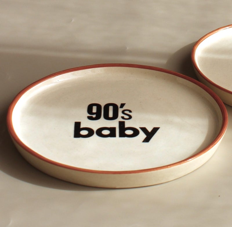 Del Hogar 90's Baby Snack Plates | Retro Inspired Quarter Plate| Safe for Microwave, Dishwaher, Oven | 8" Wide - Image 3