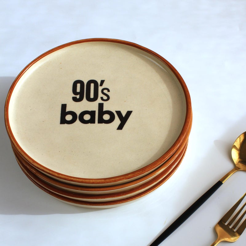 Del Hogar 90's Baby Snack Plates | Retro Inspired Quarter Plate| Safe for Microwave, Dishwaher, Oven | 8" Wide - Image 4