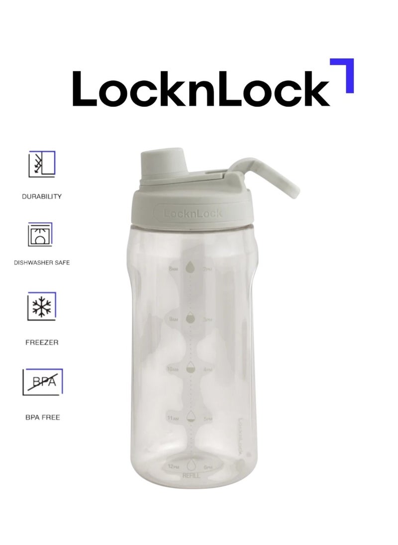 LOCK & LOCK LocknLock Active 1.5L White Water Bottle - Durable, Easy Grip, Leak-Proof with Hidden Finger Loop  - Image 1