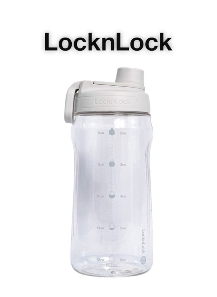 LOCK & LOCK - LocknLock Active 1.5L White Water Bottle - Durable, Easy Grip, Leak-Proof with Hidden Finger Loop - Image 1