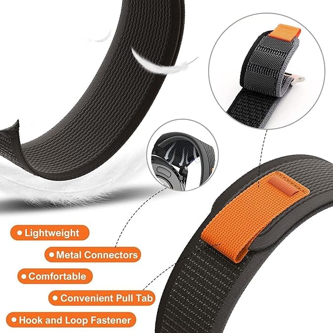 CERLINK Trail Loop 22mm SmartWatch Strap For Noise Colorfit Pulse 2 Max/Huawai GT2 46mm/Honor Magic Watch 2 46mm/Buzz/Boat Flash/Xtend/Xtend Pro & With All 22mm Lug Watches (Navy) - Image 2