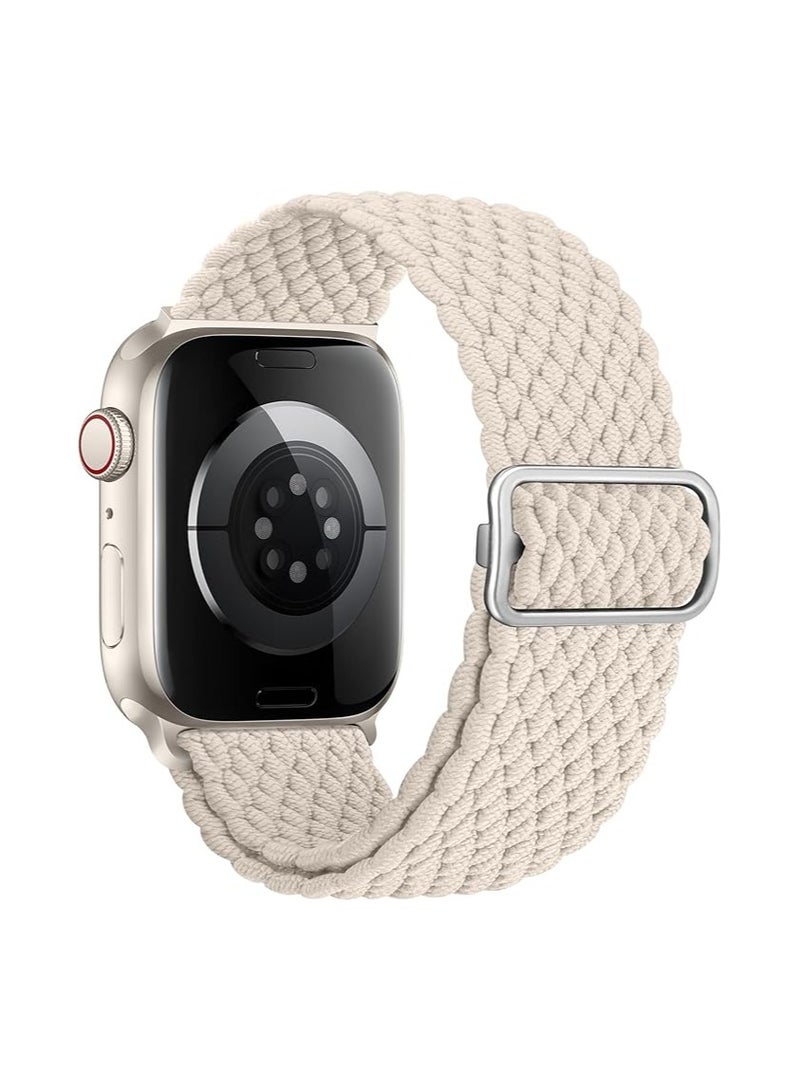 أوليسون 2 قطعة من حلقات سولو المرنة متوافقة مع سوار ساعة أبل 42 مم 41 مم 40 مم 38 مم للنساء والرجال، سوار معصم مضفر من النايلون الرياضي القابل للتهوية لسلسلة iWatch 10 9 8 7 6 SE 5 4 3 Ultra 2 1 - Image 2