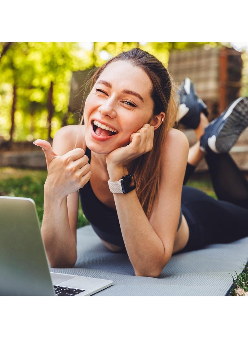 أوليسون 2 قطعة من حلقات سولو المرنة متوافقة مع سوار ساعة أبل 42 مم 41 مم 40 مم 38 مم للنساء والرجال، سوار معصم مضفر من النايلون الرياضي القابل للتهوية لسلسلة iWatch 10 9 8 7 6 SE 5 4 3 Ultra 2 1 - Image 4