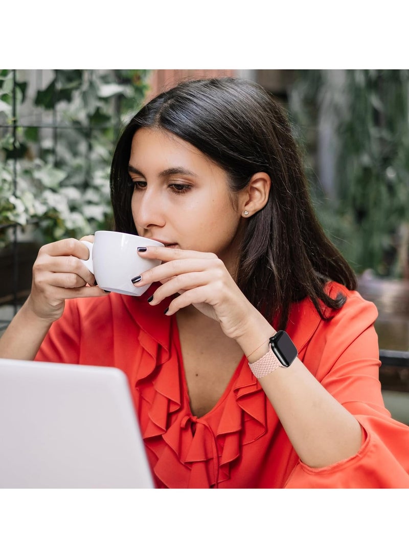 أوليسون 2 قطعة من حلقات سولو المرنة متوافقة مع سوار ساعة أبل 42 مم 41 مم 40 مم 38 مم للنساء والرجال، سوار معصم مضفر من النايلون الرياضي القابل للتهوية لسلسلة iWatch 10 9 8 7 6 SE 5 4 3 Ultra 2 1 - Image 5