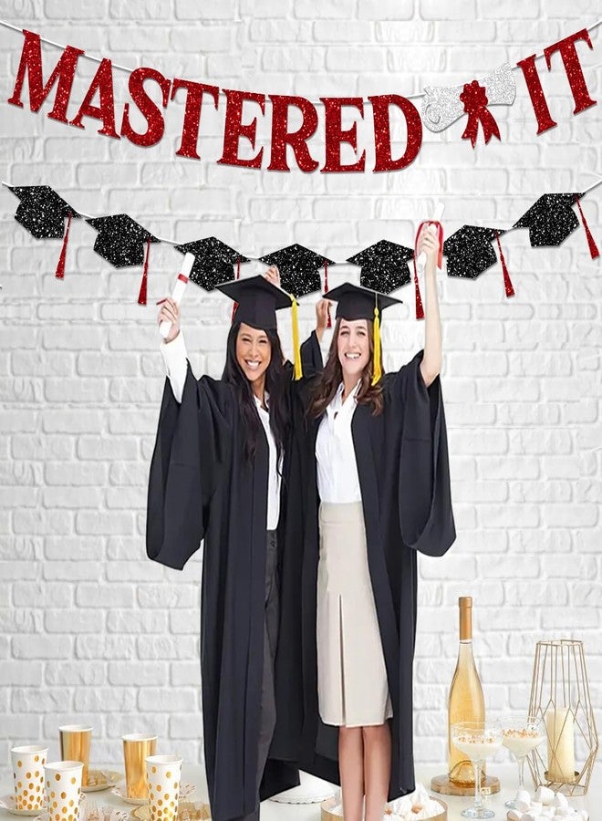 لافتة تهنئة لامعة من FHGG، زينة تخرج لامعة باللون الأحمر لدفعة 2026، جاهزة للتعليق، زينة حفلة تخرج مع شرابة، لا تحتاج إلى تركيب يدوي. - Image 4