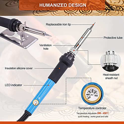 Tanstic 106Pcs Wood Burning Kit with Adjustable Temperature, Pyrography Wood Burning Pen Professional Wood Burning Tool for Carving/Soldering - Image 4