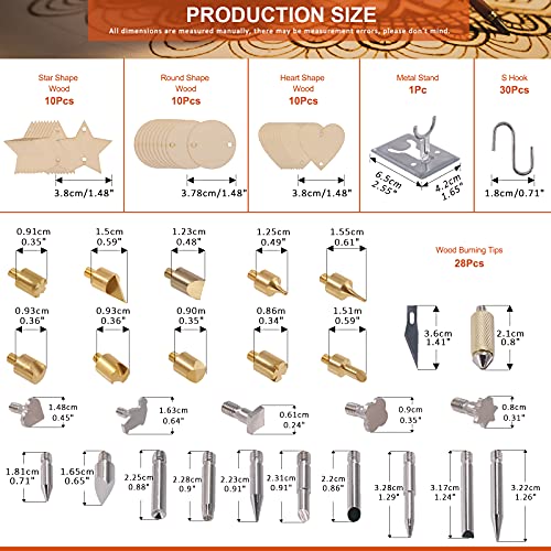 Tanstic 106Pcs Wood Burning Kit with Adjustable Temperature, Pyrography Wood Burning Pen Professional Wood Burning Tool for Carving/Soldering - Image 3