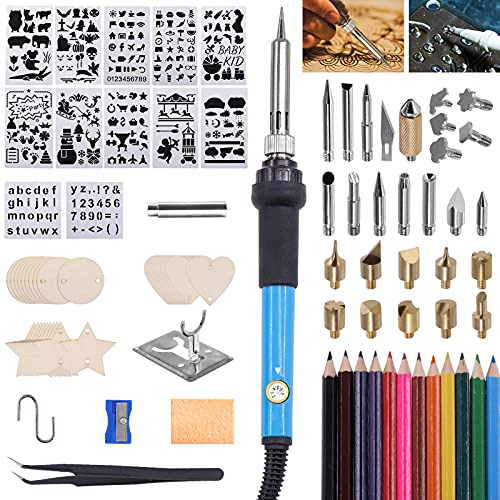 Tanstic 106Pcs Wood Burning Kit with Adjustable Temperature, Pyrography Wood Burning Pen Professional Wood Burning Tool for Carving/Soldering - Image 1