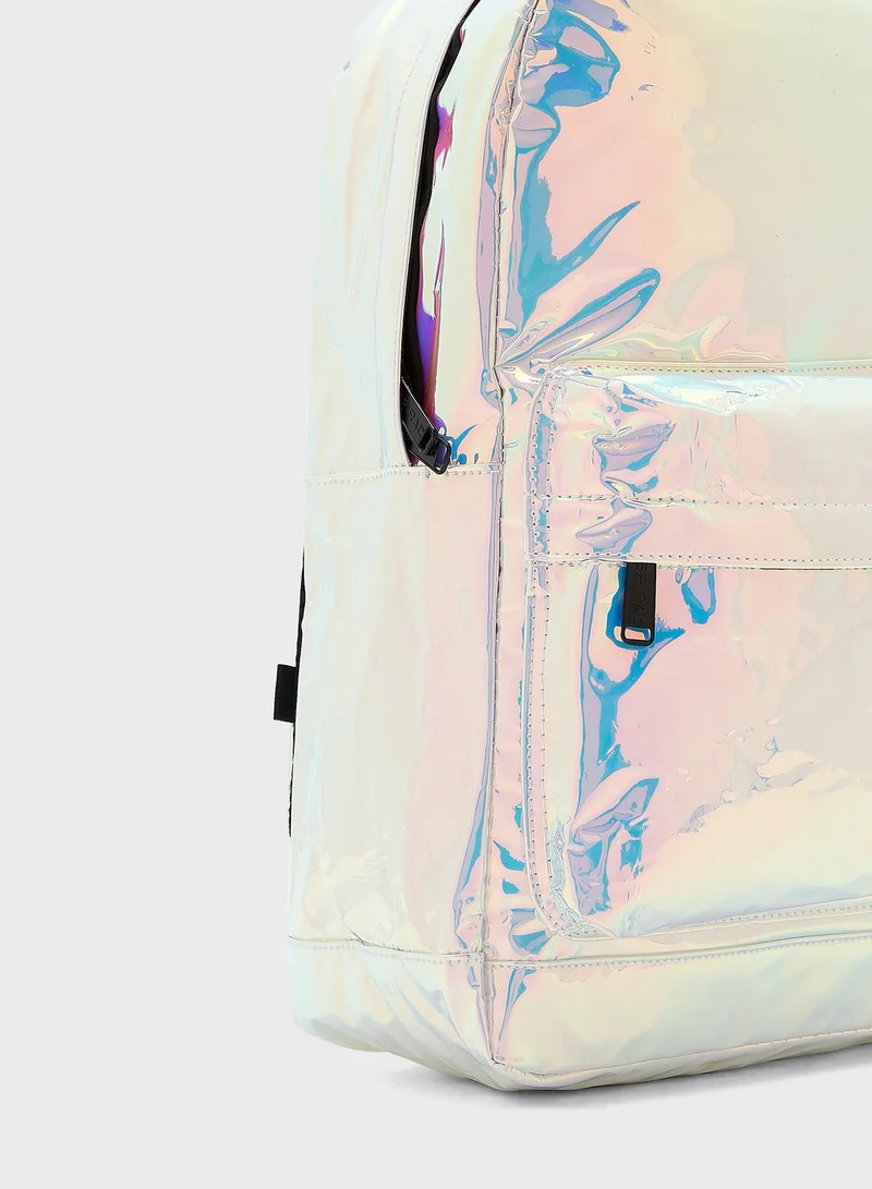 Spiral Top Handle Printed Backpack