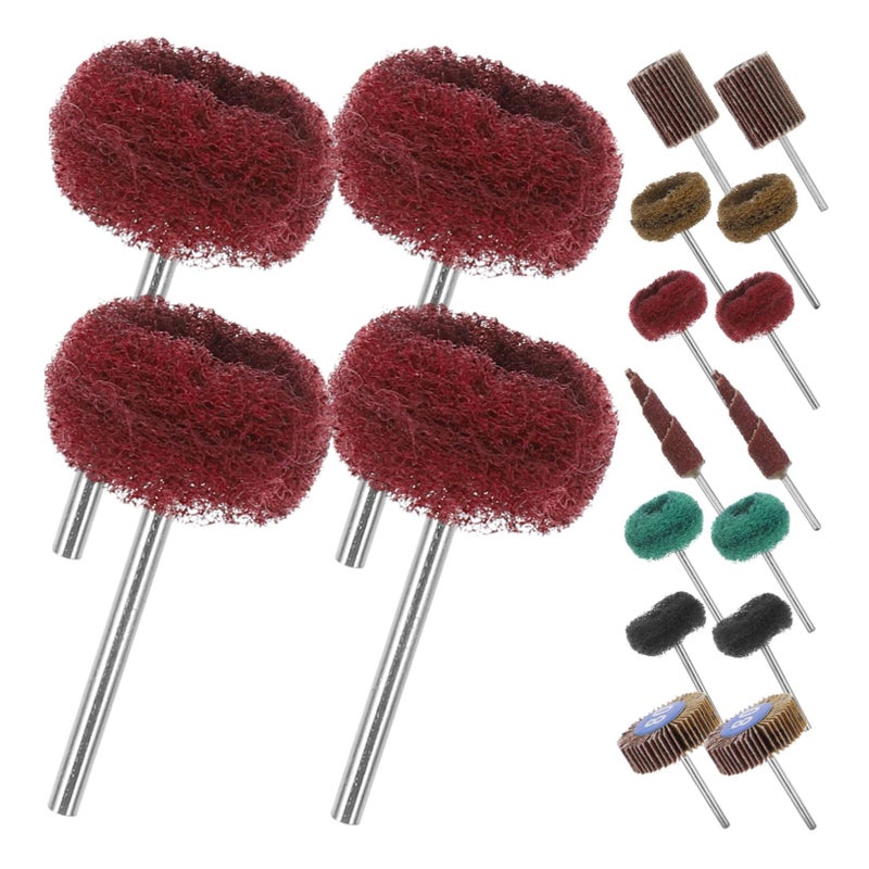 50Pcs Double Sided Scouring Pad Flap Wheel Sandpaper Grinding Heads for Drill Sander Polishing - Image 2