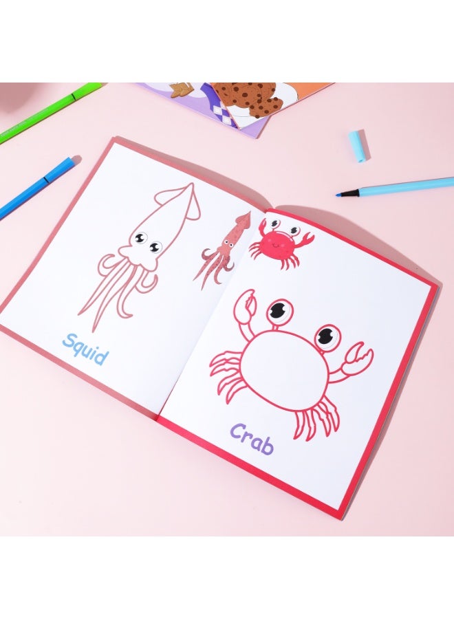 Deli EN044 Ocean Animals Coloring Book for Kids 鈥?Underwater Theme Drawing Pad with Cute Sea Creatures, Educational Art Activity for Toddlers & Preschoolers, Ages 3+. - Image 4
