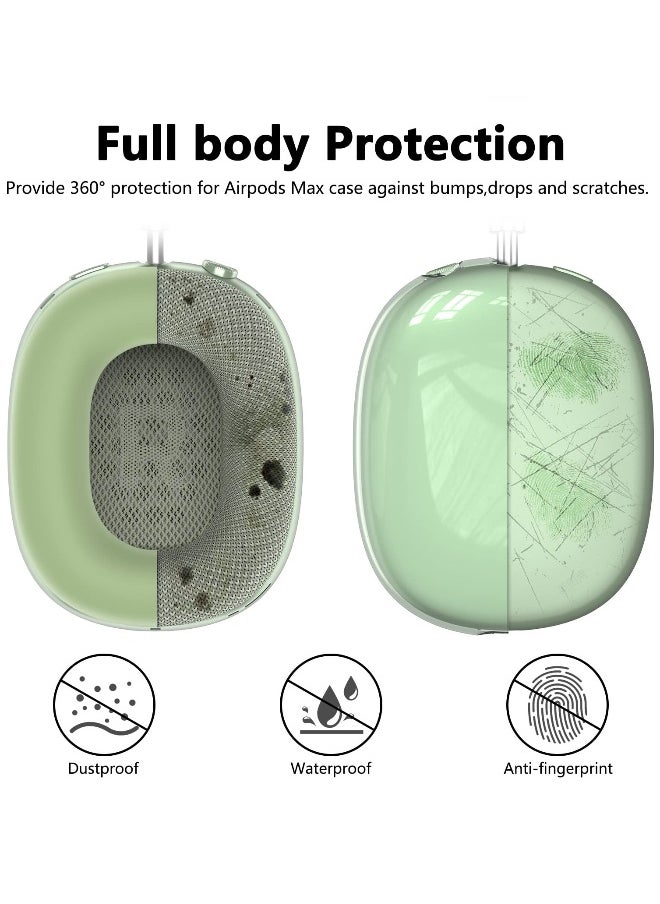 Generic - Silicone Cases Suitable for Apple AirPods Max 3-in-1 Headphones Anti-Scratch Clear Soft TPU Ear Cups Cover Headband Cover and Ear Pad Protector Case Skin Accessories (Green) - Image 1