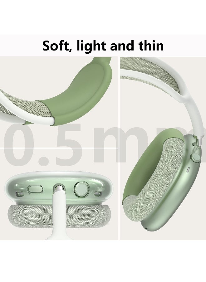 Generic - Silicone Cases Suitable for Apple AirPods Max 3-in-1 Headphones Anti-Scratch Clear Soft TPU Ear Cups Cover Headband Cover and Ear Pad Protector Case Skin Accessories (Green) - Image 1
