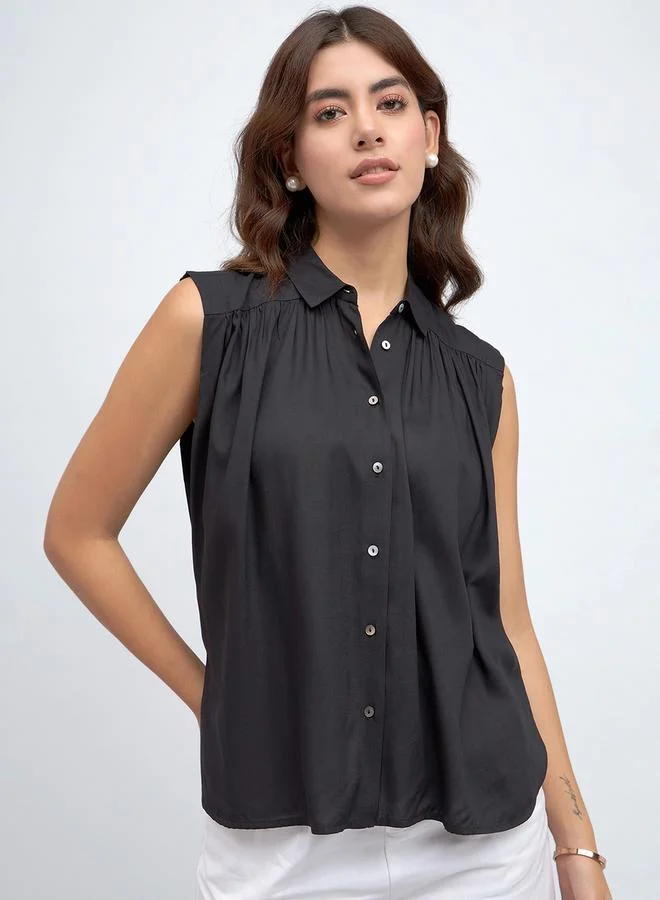 دينيس لينغو Sleeveless Casual Shirt with Buttons by Styli