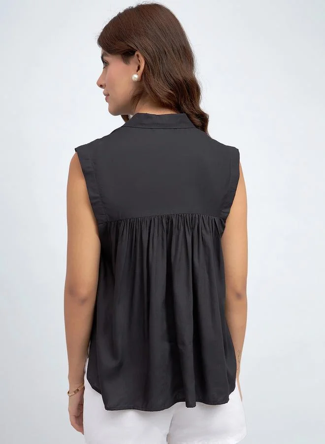 دينيس لينغو Sleeveless Casual Shirt with Buttons by Styli