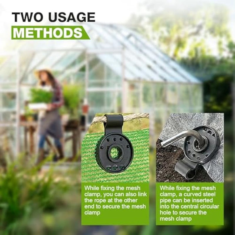 مقبض قفل قماش شديد التحمل، مشبك تثبيت بلاستيكي دائري من البلاستيك، مشبك تثبيت واقي من الشمس، مشبك تثبيت قماش تظليل الصوبة الزراعية، مشابك مظلة مقاومة للرياح (ابيض، 100 قطعة) - Image 4