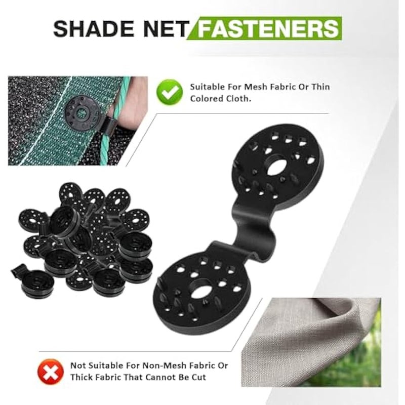 مقبض قفل قماش شديد التحمل، مشبك تثبيت بلاستيكي دائري من البلاستيك، مشبك تثبيت واقي من الشمس، مشبك تثبيت قماش تظليل الصوبة الزراعية، مشابك مظلة مقاومة للرياح (ابيض، 100 قطعة) - Image 3
