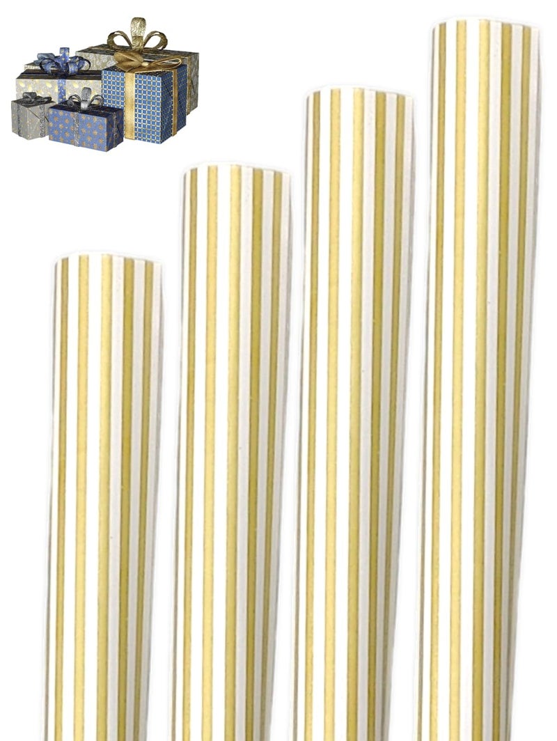 Tera13 ورق تغليف هدايا ذهبي TERA 13، ورق تغليف هدايا، ورق هدايا مبتسم، لفة ورق تغليف، غلاف هدايا، مواد تعبئة هدايا، ورق تغليف هدايا ذهبي (10 قطع) - Image 1