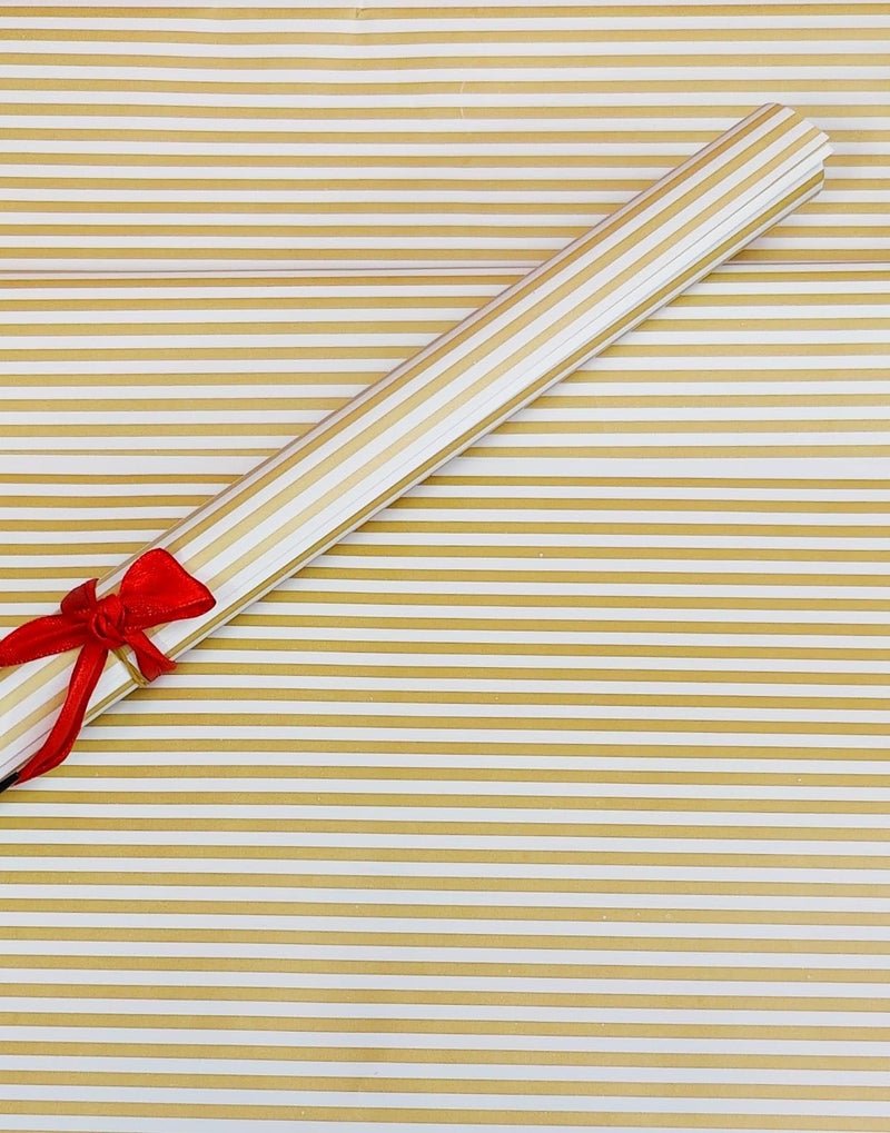 Tera13 ورق تغليف هدايا ذهبي TERA 13، ورق تغليف هدايا، ورق هدايا مبتسم، لفة ورق تغليف، غلاف هدايا، مواد تعبئة هدايا، ورق تغليف هدايا ذهبي (10 قطع) - Image 3