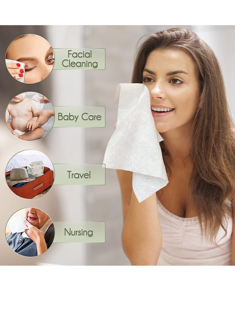 Disposable Face Towel Biodegradable Large Dry Wipes Extra Thick Soft Clean Facial Towels for Sensitive Skin Cleansing Nursing Travel Disposable Makeup Remover Wipes10×12 Inches 60 Count Box - Image 2