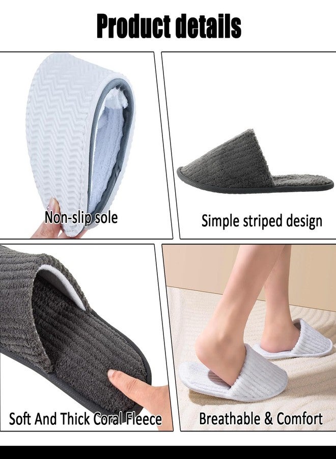 TINSKY 20 Pairs Non-Slip Disposable Slippers For Guests,Bulk Slippers For Hotel,Spa,Travel,Shoeless Home,Spa Slippers With Pouch, White and Gray, 4-9 Big Kid - Image 5
