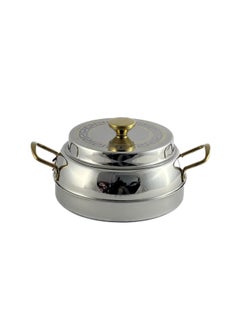 Homemaker Ellora Hotpot 2500ml Capacity - Air Tight Lid - High Quality Stainless Steel - Silver & Etching Gold 