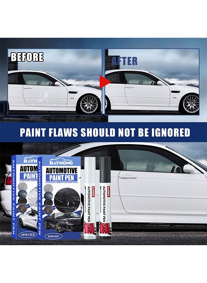 رايهونغ قلم طلاء السيارات - 3 قطع قلم إصلاح خدش السيارة الأبيض ، الطلاء الملمس للخدوش الطفيفة ، مزيل خدوش طلاء السيارات للمركبات - Image 5