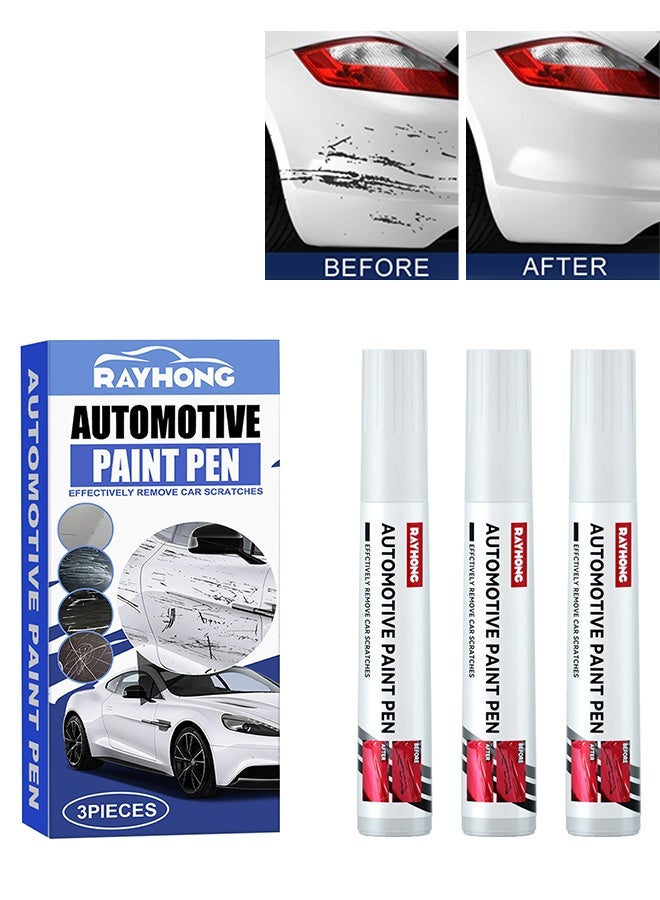رايهونغ قلم طلاء السيارات - 3 قطع قلم إصلاح خدش السيارة الأبيض ، الطلاء الملمس للخدوش الطفيفة ، مزيل خدوش طلاء السيارات للمركبات - Image 1