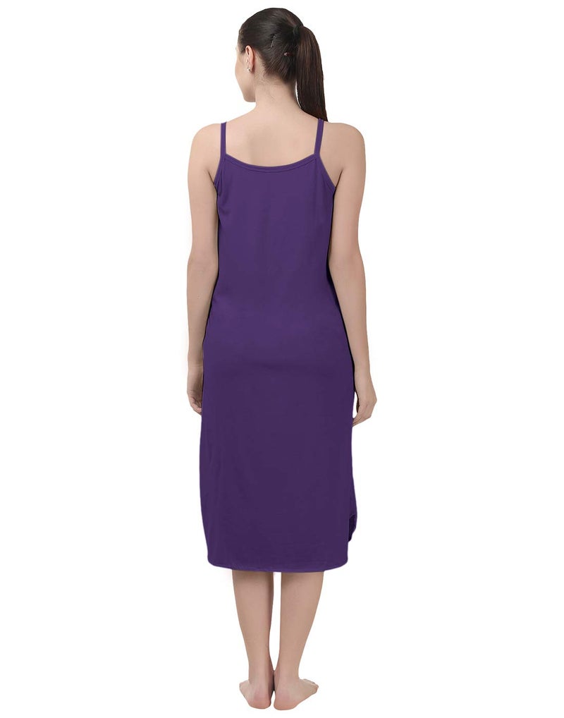 BLAZON Women's Cotton Hosiery Solid Maxi Sublime Night Dress (13005 Amethyst_01_XXL_Amethyst_2XL) - Image 5
