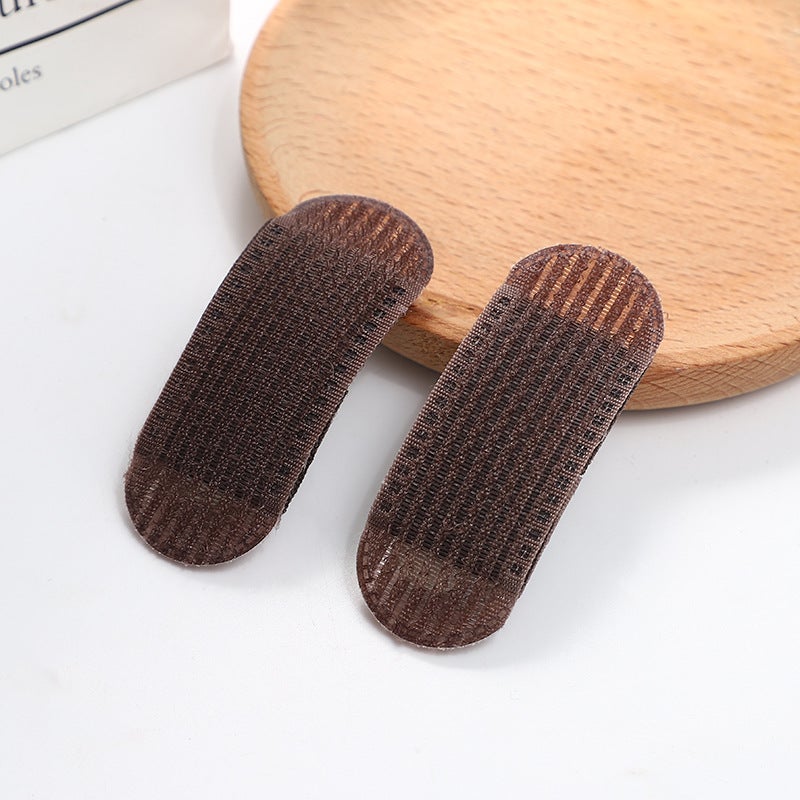 Generic Volume Hair Pad Clip-On Roots Booster Curry Breathable Pair 