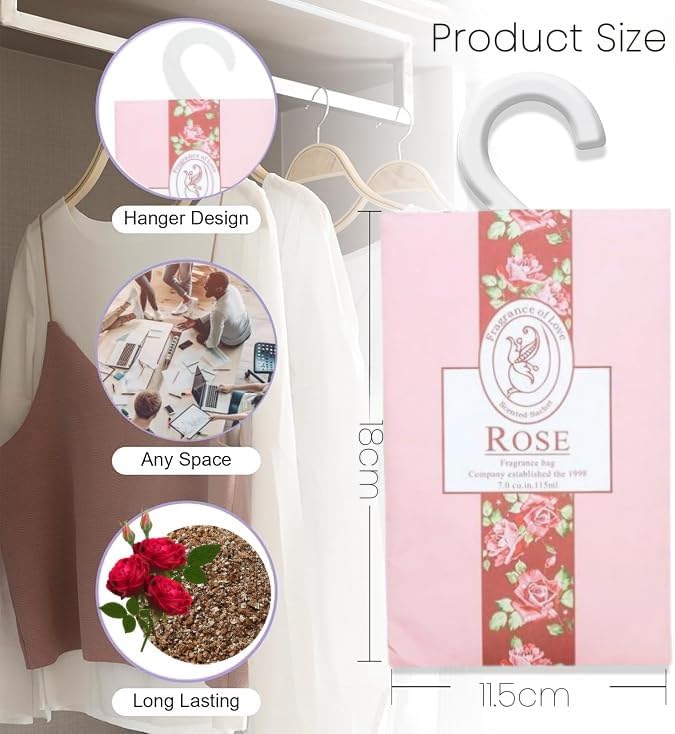 AoMige Simplified versatile design 12 Packs Fresh Scented Sachets Air Freshener for Drawer,Cars and Closet, Long-Lasting Sachets Bags Drawer deodorizers Fresh Scents, Home Fragrance Sachet (Various fragrances) Fine detail - Image 2
