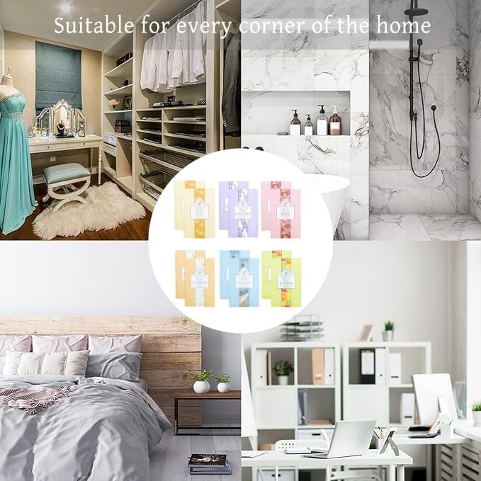 AoMige Simplified versatile design 12 Packs Fresh Scented Sachets Air Freshener for Drawer,Cars and Closet, Long-Lasting Sachets Bags Drawer deodorizers Fresh Scents, Home Fragrance Sachet (Various fragrances) Fine detail - Image 4