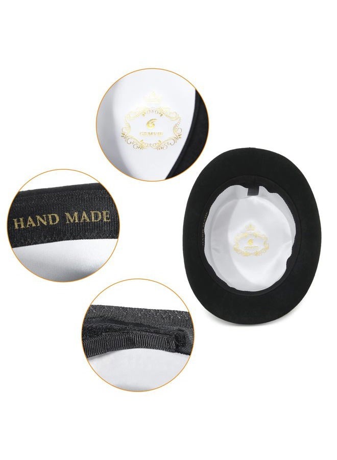 GEMVIE Men's Wool Felt Stage Magic Adults Costume Tall Top Hat 6.7" High Black, Black, L - Image 5