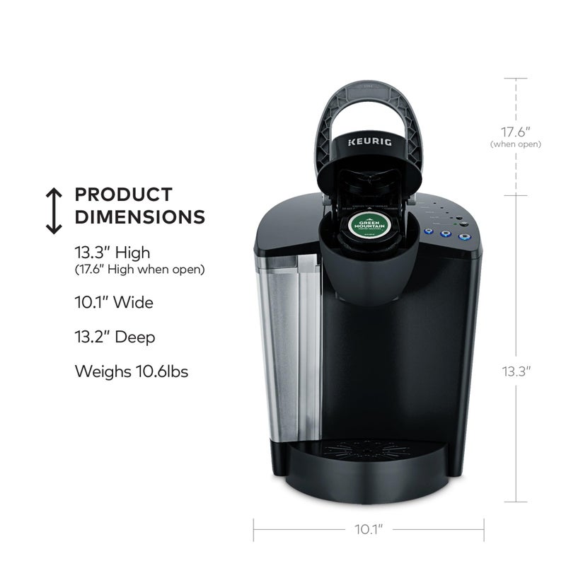 Keurig K-Classic Single Serve K-Cup Pod Coffee Maker, with 3 Brew Sizes, 48oz Removable Reservoir, Black - Image 4