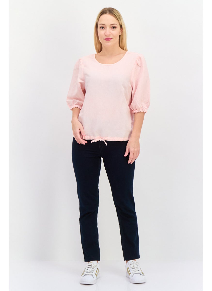 Women Round Neck Cap Sleeves Solid Top, Light Pink - pzsku/ZD8A91BCA6A1D29749D03Z/45/_/1737641900/db81063c-06ce-4567-9283-92f32429b90d