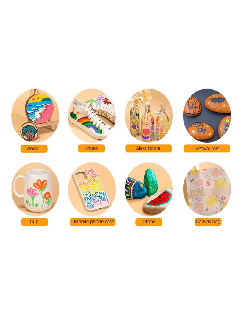 Deli مجموعة أقلام طلاء أكريليك مكونة من 12 قطعة متعددة الألوان - Image 3