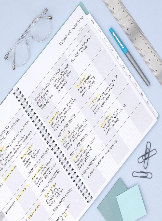 Blue Sky 2026-2027 Weekly and Monthly Academic Year Teacher Lesson Planner Calendar, July 2026 - June 2027, 8.5" x 11", Flexible Cover, Wirebound, Laminated Tabs, Storage Pocket, Prairie Aqua - Image 2