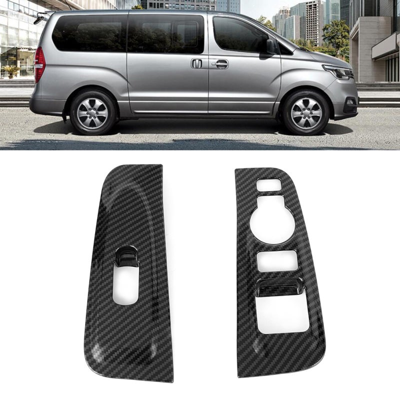 Carbon Fiber Window Armrest Trim: Self Adhesive ABS Material - Gloss Scratch Resistant Car Interior Trim for Hyundai Grand Starex H1 2019 - Image 2