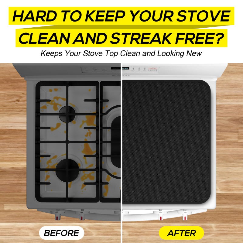 FLASLD Soft Gas Stove Burner Cover Fabric Mat, 29.5Ã—21 Inches Foldable Easy Clean Gas Stove Protector, Anti Dust Stove Covers, Washable Stove Guard Top Protector - Image 4
