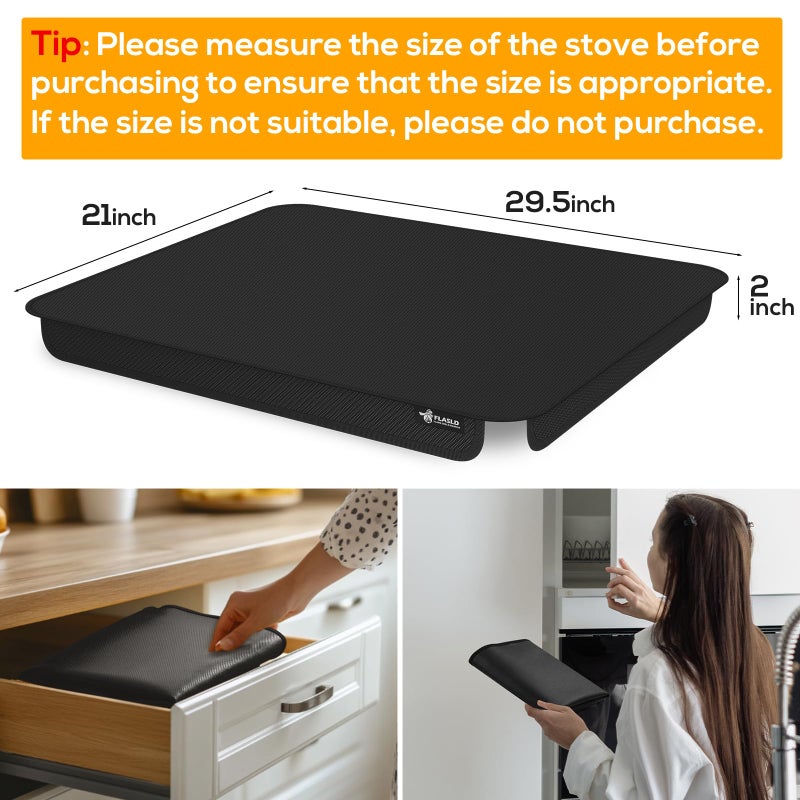 FLASLD Soft Gas Stove Burner Cover Fabric Mat, 29.5Ã—21 Inches Foldable Easy Clean Gas Stove Protector, Anti Dust Stove Covers, Washable Stove Guard Top Protector - Image 3
