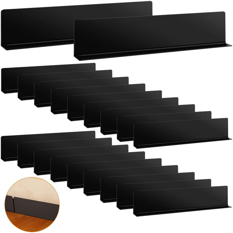 Treela 20 Pcs Under Couch Blocker Black Couch Blocker for Pets Bumper for Under Furniture Baffle Board with Adjustable Guard to Stop Going Below Sofa Easy Install 32 Inch