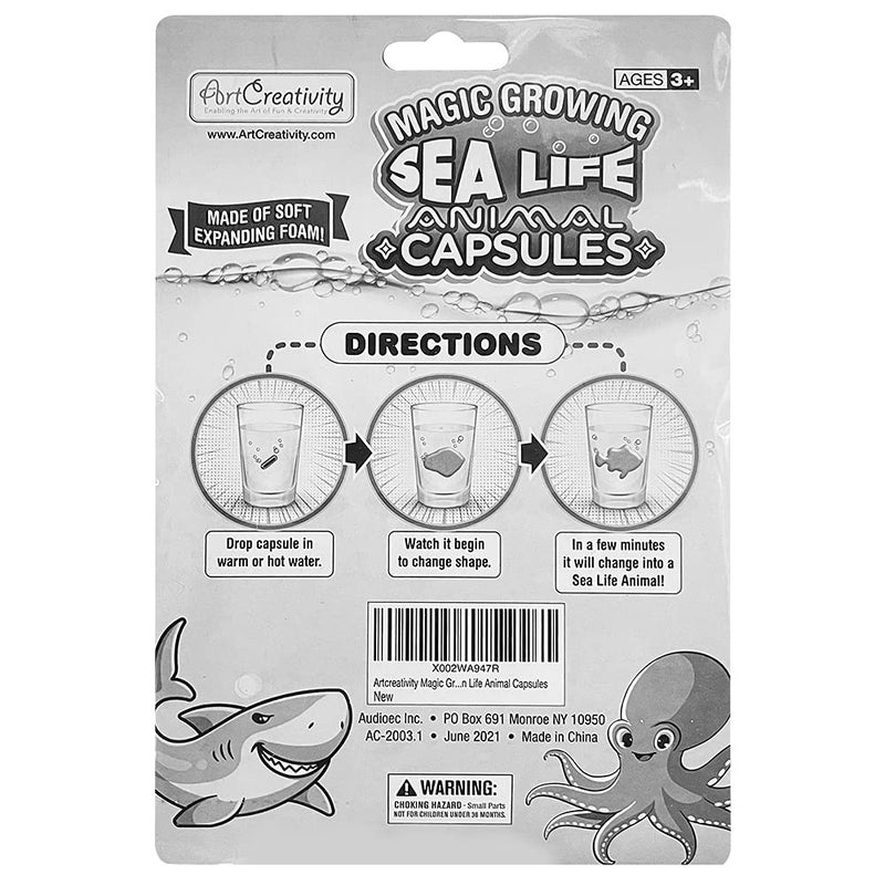 ArtCreativity Magic Growing Sea Life Animal Capsules, 2 Packs, 24 Expanding Animal Capsules, Grow in Water, Cute Color and Design, Kidsâ€™ Birthday Party Favor, Easter Basket, Contest Prize or Gift Idea - Image 3