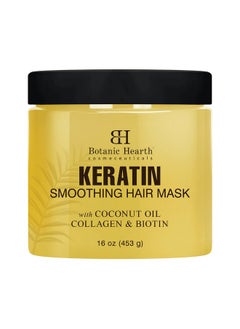 Botanic Hearth Keratin Hair Mask Biotin Collagen & Coconut Oil For Dry Damaged Treated Hair Restore Repair Smoothing Conditioning & Strengthen All Hair Types For Men & Women 16 Oz  - Image 1