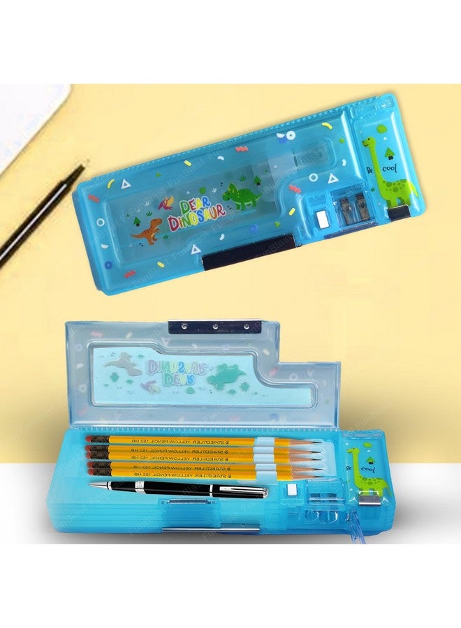 FunBlast Magnetic Pencil Case With Sharpener Dinosaur Themed Luxury Pencil Box For Kids Stationary Organizer Pencil Box For Girls, Kids, Boys (Dear Dinosaur) Multicolor - Plastic - Image 3