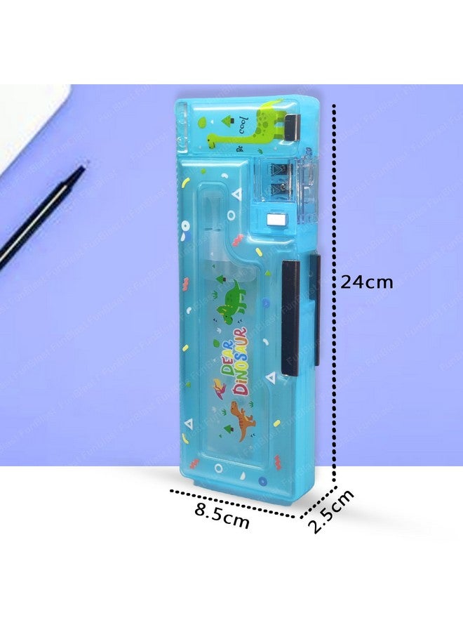 FunBlast Magnetic Pencil Case With Sharpener Dinosaur Themed Luxury Pencil Box For Kids Stationary Organizer Pencil Box For Girls, Kids, Boys (Dear Dinosaur) Multicolor - Plastic - Image 2