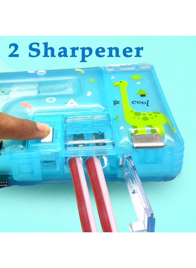 FunBlast Magnetic Pencil Case With Sharpener Dinosaur Themed Luxury Pencil Box For Kids Stationary Organizer Pencil Box For Girls, Kids, Boys (Dear Dinosaur) Multicolor - Plastic - Image 5