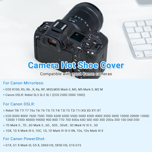 JJC Camera Hot Shoe Cover Protector Cap for Canon EOS R100 R5 R6 RP R Rebel T8i T7i T7 T6i T6 T5i SL3 SL2 M50 M5 850D 800D 760D 750D 4000D 1300D 90D 80D 77D 70D 5DM4 5DM3 5DM2 6D 6D2 7D 7D2 G1X III - Image 3